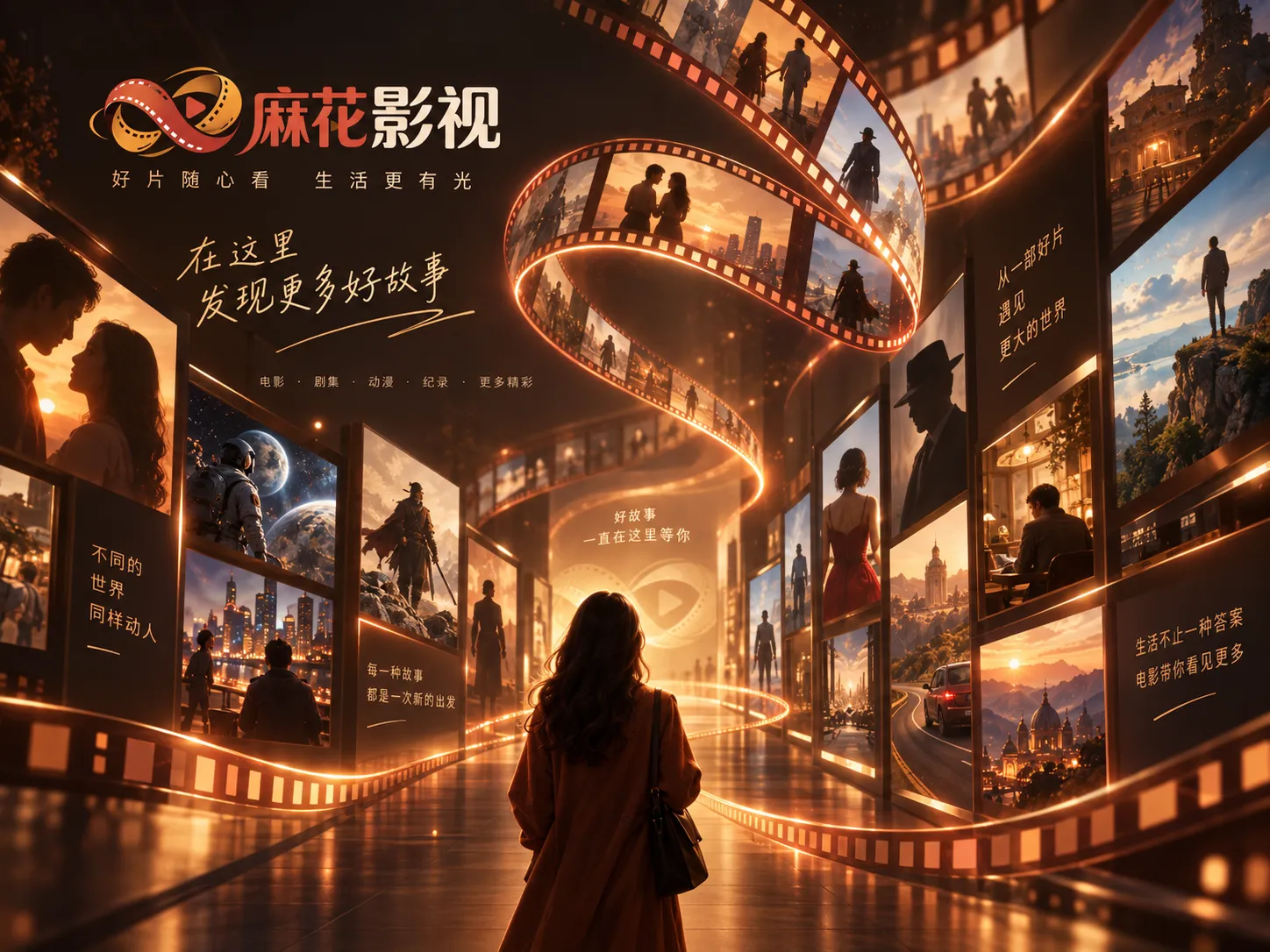 长篇电视剧观影情境的主题配图