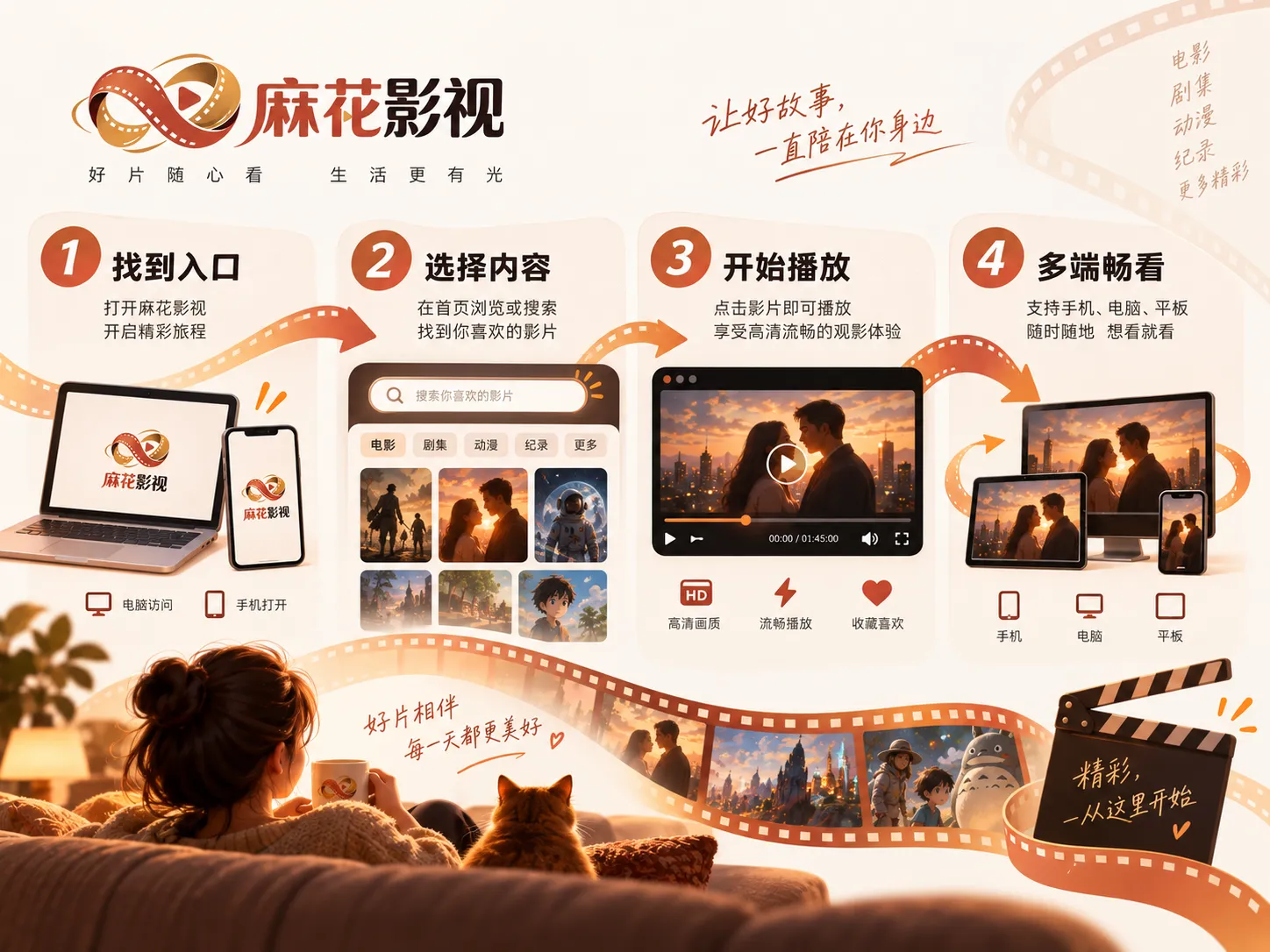 家庭观影与播放设备的主题画面